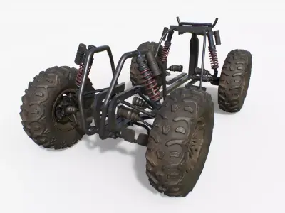 Quadracycle Parts Props Pack 3D model