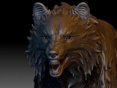 Wolf highpoly 3D model