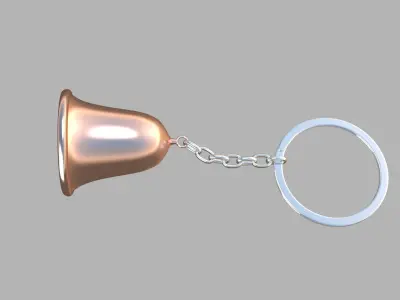 bell key chain copper 3D model