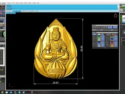 Luxury Buddha Pendant 3D Jewelry Model  3623 3D print model