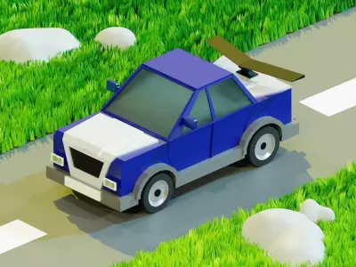 Low Poly Racing Car Low-poly 3D model