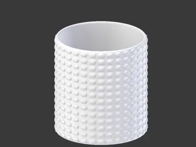 White Geometric Decor Vase SET 3D model