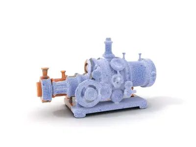 Steampunk Engine model pack Low-poly 3D model