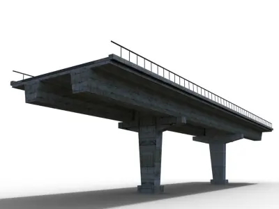 Concrete Bridge Low-poly 3D model