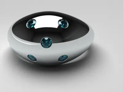 Diamond Ladies Dome Ring Size 8 Round Diamonds Gold Jewelry 3D print model