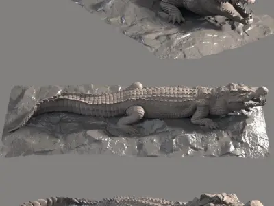 Hight detailed crocodile model 3D model