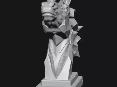 horse head sculpture 3D print model