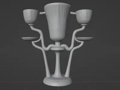 Triple lotus lamp from the tomb of Tutankhamun Low-poly 3D model