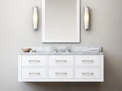 RH Hutton single extra-wide floating vanity 3D model