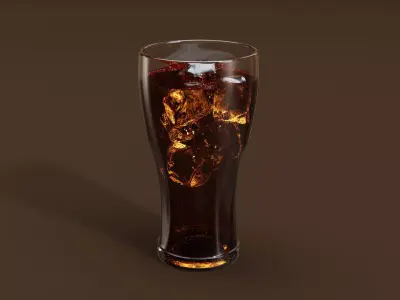 Drink Glass - Coke With Ice 3D model