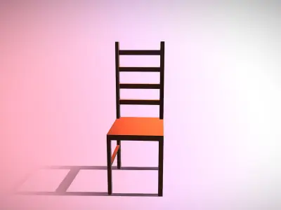 Wooden Dining Chair 3D model