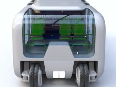 Bus - Concept of future transport system 3D model