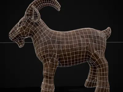 Clay Goat Low-poly 3D model