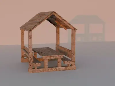Gazebo Low-poly 3D model
