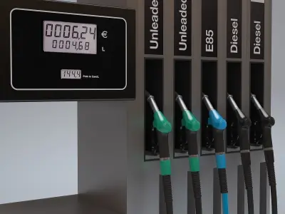 Gas Fuel Dispenser Pump Low-poly 3D model