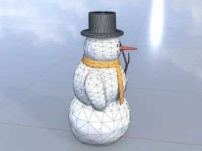Snowman Version 1 Low-poly 3D model