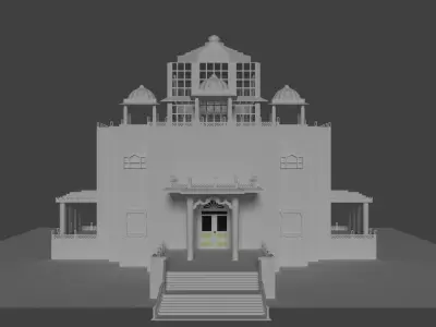 Indian Temple Low-poly 3D model