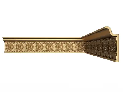 Cornice Decoration Molding 050 90 Degree Low-poly 3D model