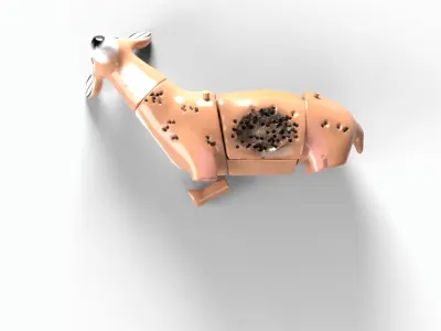 Deer decoy shot Low-poly 3D model