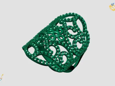 Vintage Womens Diamond Ring Women Rings 3dmodels 3D print model 3D print model 17