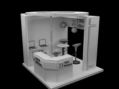  Booth Exhibition Stand a597d  3D model