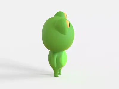Little Funny Frog Animated Low-poly 3D model