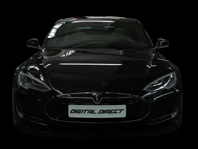 Realistic Car Tesla Model S Realistic PBR Vehicle with Interior  Low-poly 3D model