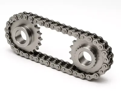 Double Sprocket and Chain Mechanism 3D model