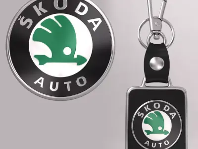 Skoda  car logo keychain 3d model type 1 3D model
