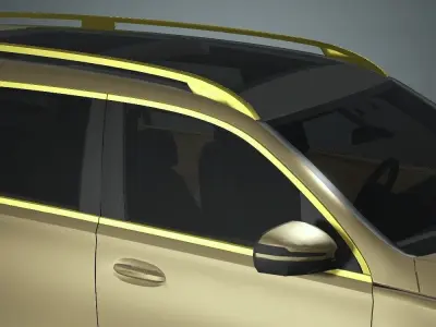 Car - Golden Benz Low-poly 3D model