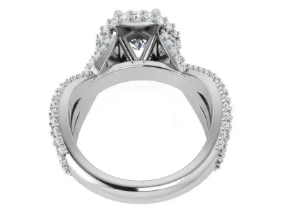 Round Halo Twisted Ring 3966 3D print model