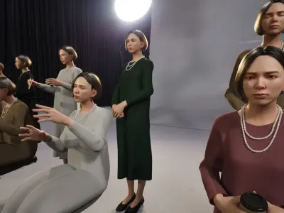 Modular Character - Asian Smart Casual Woman - FT2 Low-poly 3D model