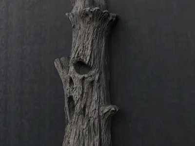 Ghost Tree Trunk - Wall Mount and Figurine STL for 3d printer 3D print model
