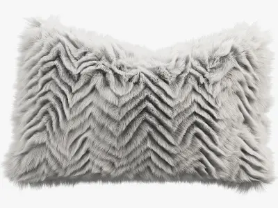 Fur pillows set 5 3D model