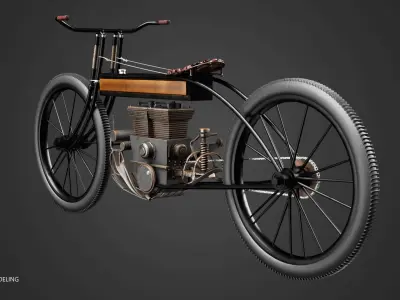 Futuristic Retro Snow Bike 3D model