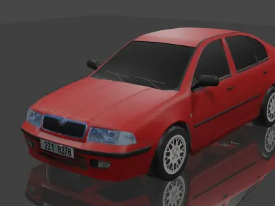 SKODA OCTAVIA mk1 low poly car Low-poly 3D model