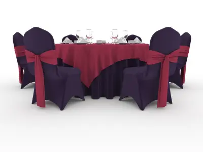 Banquet Table and Chair 49 3D model