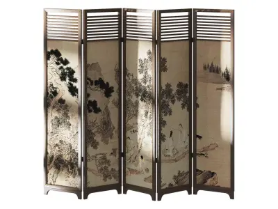 Chinese style screen 3D model