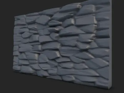 Salt-Weathered Stone Wall 3D model