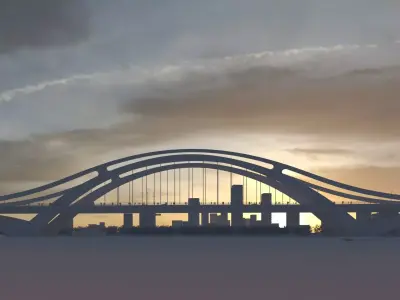 Modern Bridge 3D Model 3D model