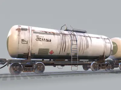 Railway Oil Tank Car vr2 Low-poly 3D model