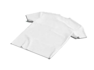 Flat Lay T-shirt front and back - crumpled unisex tshirt Low-poly 3D model