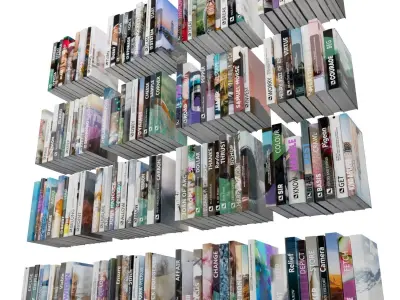 Books 150 pieces 1-8-2 Low-poly 3D model
