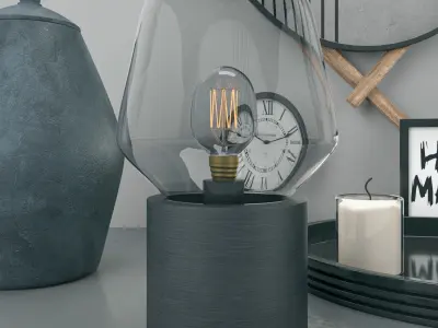 decorative set of mirrors on table 3D model