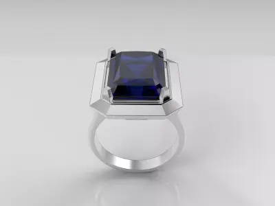 Big Emerald Ring 3D print model