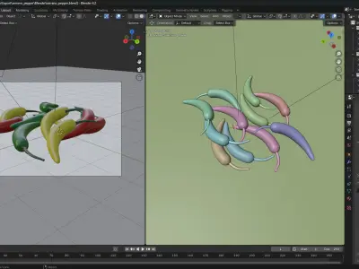 Serrano Pepper Low Poly realistic 3d model for game Low-poly 3D model