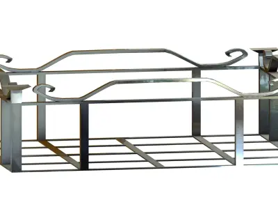 Basket metal with handles Low-poly 3D model