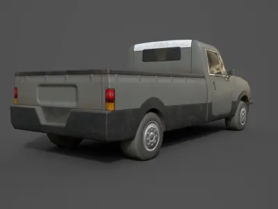 Generic PickUp Grey Low-poly 3D model