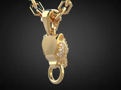 Panther gemstone pendant P13 3D print model