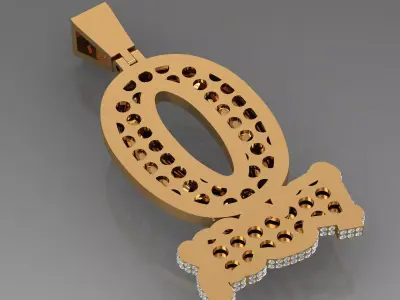 luxury hipop pendant 3D print model